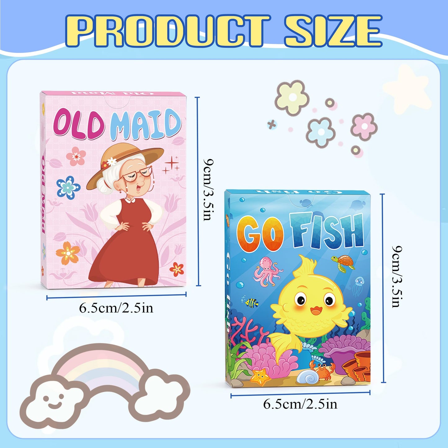 Go Fish,Old Maid Card Games, Go Fish Card Game for Kids 4-8, Card Games for Toddler 2-4 Years, Easy to Learn,Easter Basket Stuff