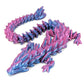 Subpoly 12 Articulated Gem Stone Dragon - New 2024 Ver - Multi Color 3D Printed Plastic Dragon Figure - Rainbow Pearlescent Colors - Interlocked Body Segments and Legs (Medium 12  Blue Raspberry)