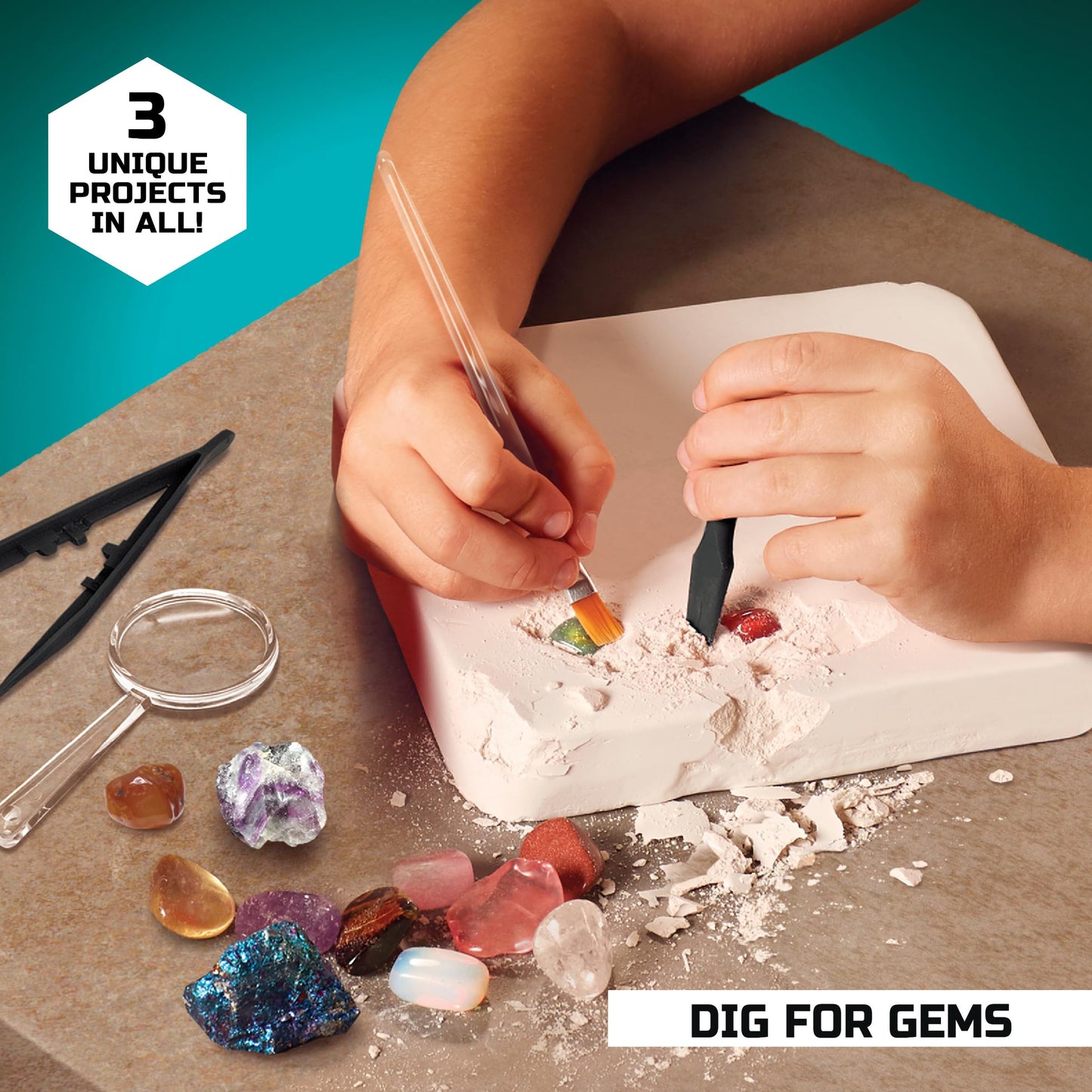 Discovery Kids Ultimate Science Experiment Kit, 17 pc - Make Slime, Build Volcano, Dig for Gems, Educational Toy for Ages 8+, Model 1006787