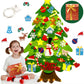 LNV Felt Christmas Tree with 32pcs Ornaments Xmas Decorations,Kids Christmas Tree with LED Light Wall Hanging Felt Christmas Tre