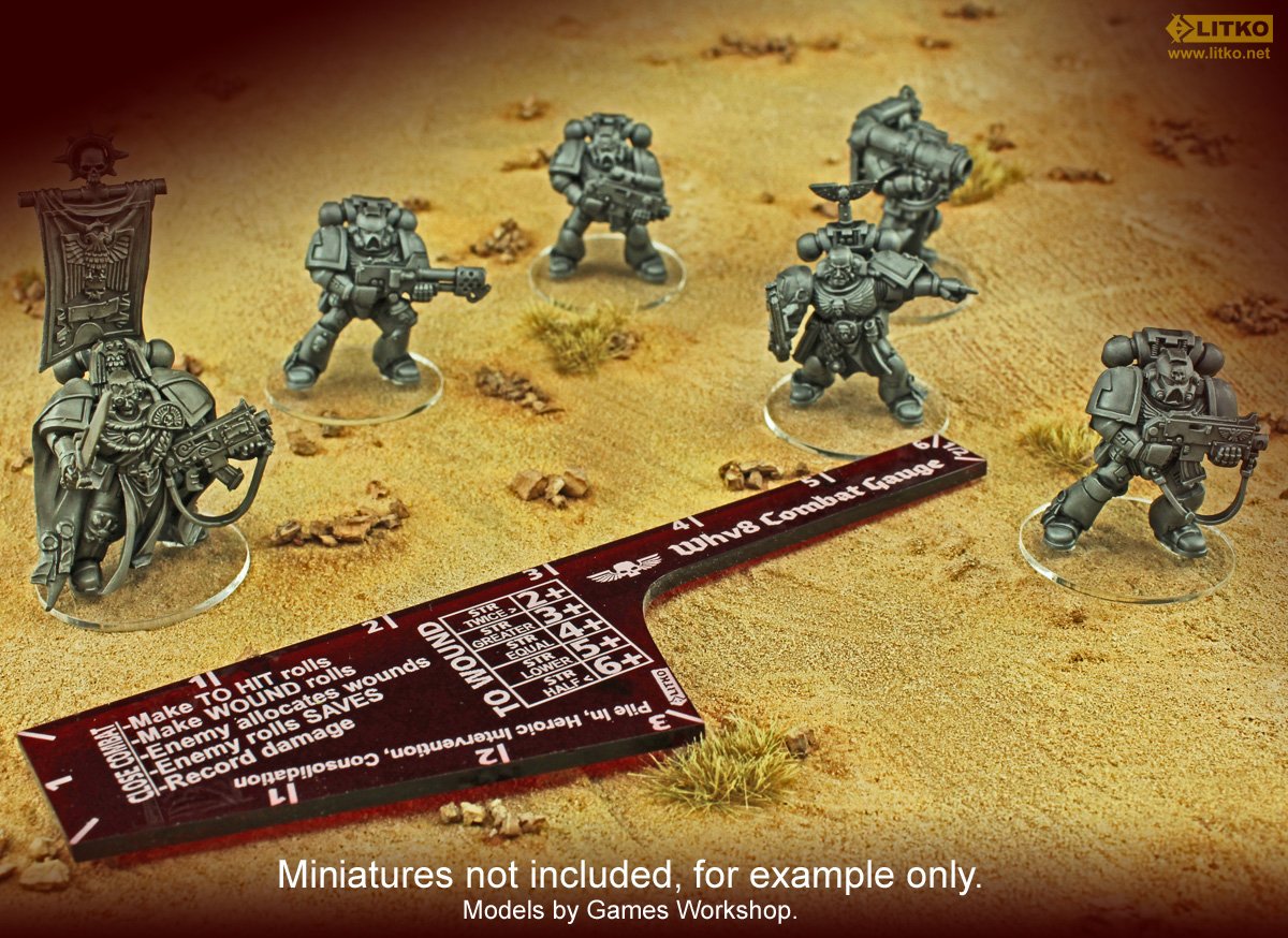 LITKO Close Combat Gauge | Compatible with Warhammer 8th Edition | (Translucent Red)