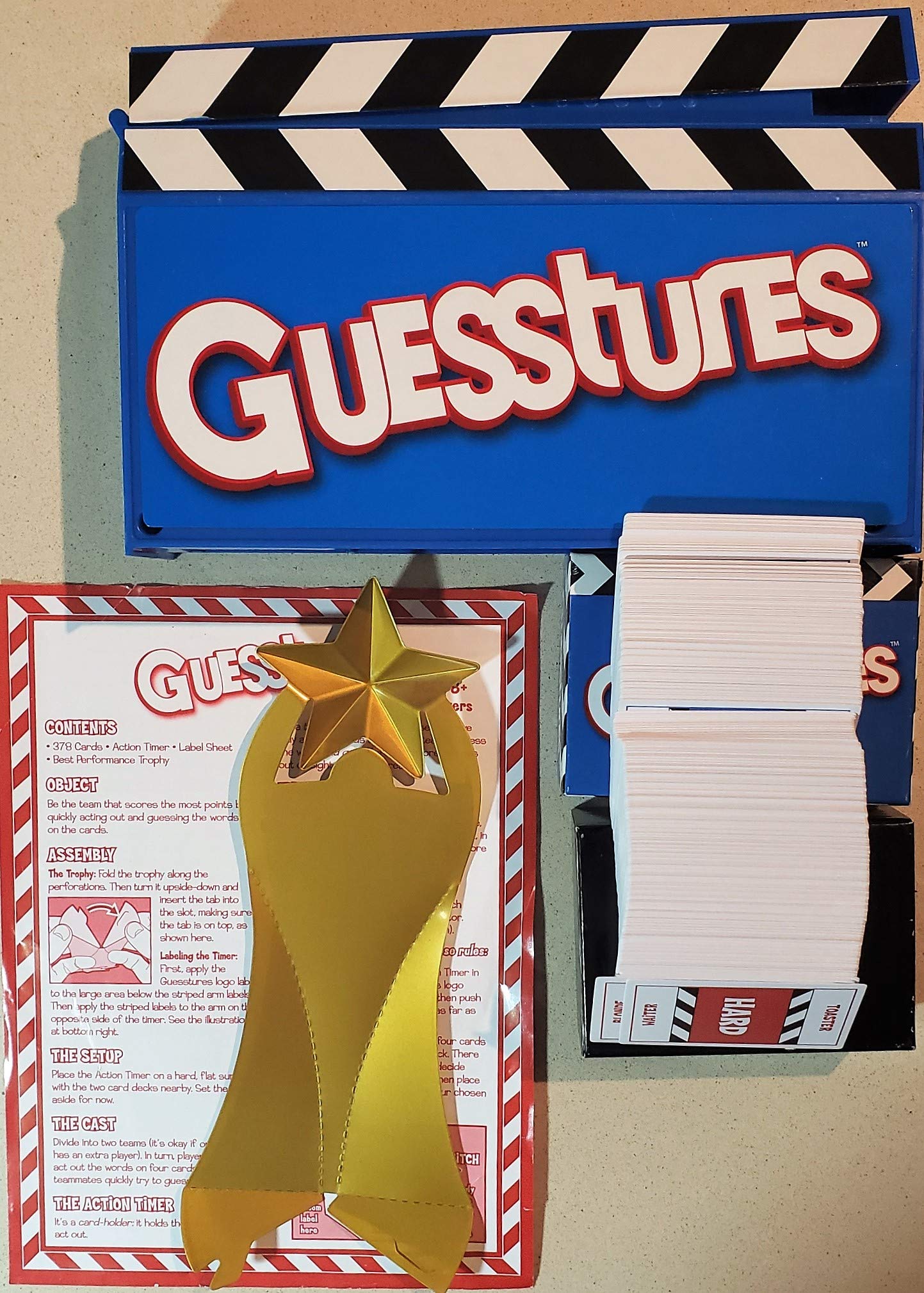Hasbro Parker Brothers Guesstures Game - Small Size, Paper Material, Model 4257