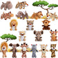 18 Pieces Small Safari Stuffed Animals 4.8 Inch Mini Jungle Animal Plush Toys Cute Zoo Stuffed Small Plush Set For Themed Parties Teacher Student Award(Stylish Style)