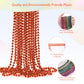 ZZYFGH 33'' 7mm Metallic Orange Bead Necklace Bulk, Mardi Gras Round Beaded Necklaces for Party Favors Costume Necklace (12 Pcs)