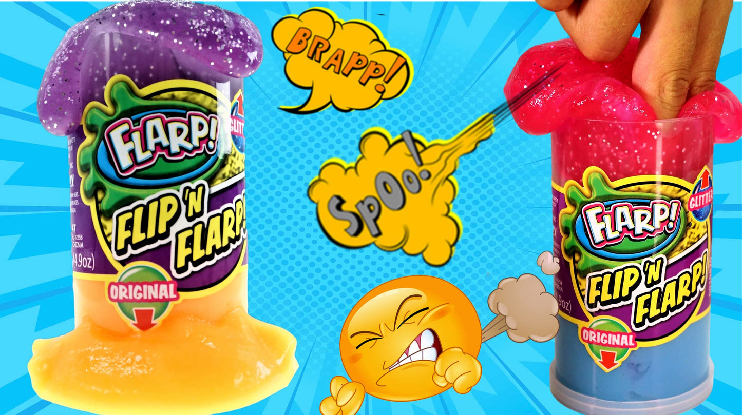 Ja-Ru Flip & Flarp Noise Putty For Kids Double Pack Original & Glitter (1 Unit) Farrt Gas Noise Maker Slime & Scented Putty Fidget Stress Toy For Boys, Girls & Adults. 047-1S