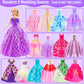 Ecore Fun 108 Pcs Doll Clothes And Accessories With Purple Doll Closet For 11.5 Inch Doll, Girl Doll Dress Up Including Party Dresses Fashion Dress Outfits Swimsuits Shoes Hangers Bags Necklaces