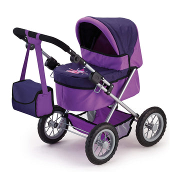 Bayer Designs: Doll Pram For Dolls Up To 18'', Stroller For Doll, Easily Foldable For Transporation, Adjustable Handle, Bag Incl