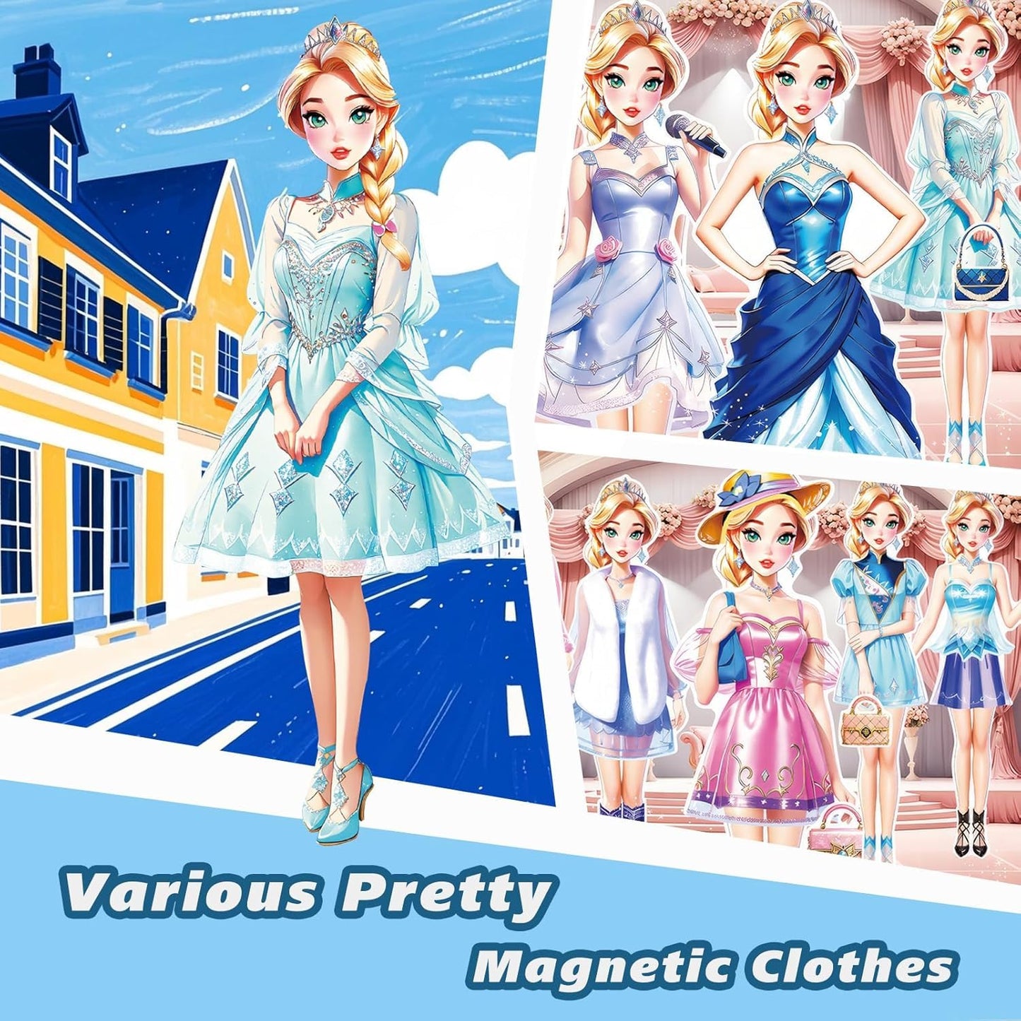 Generic Magnetic Princess Dress Up Paper Doll, Magnet Dress Up Games, Play Travel Playset Toy Magnetic Dress Up Dolls And Pretend For Girl (Lea), Medium