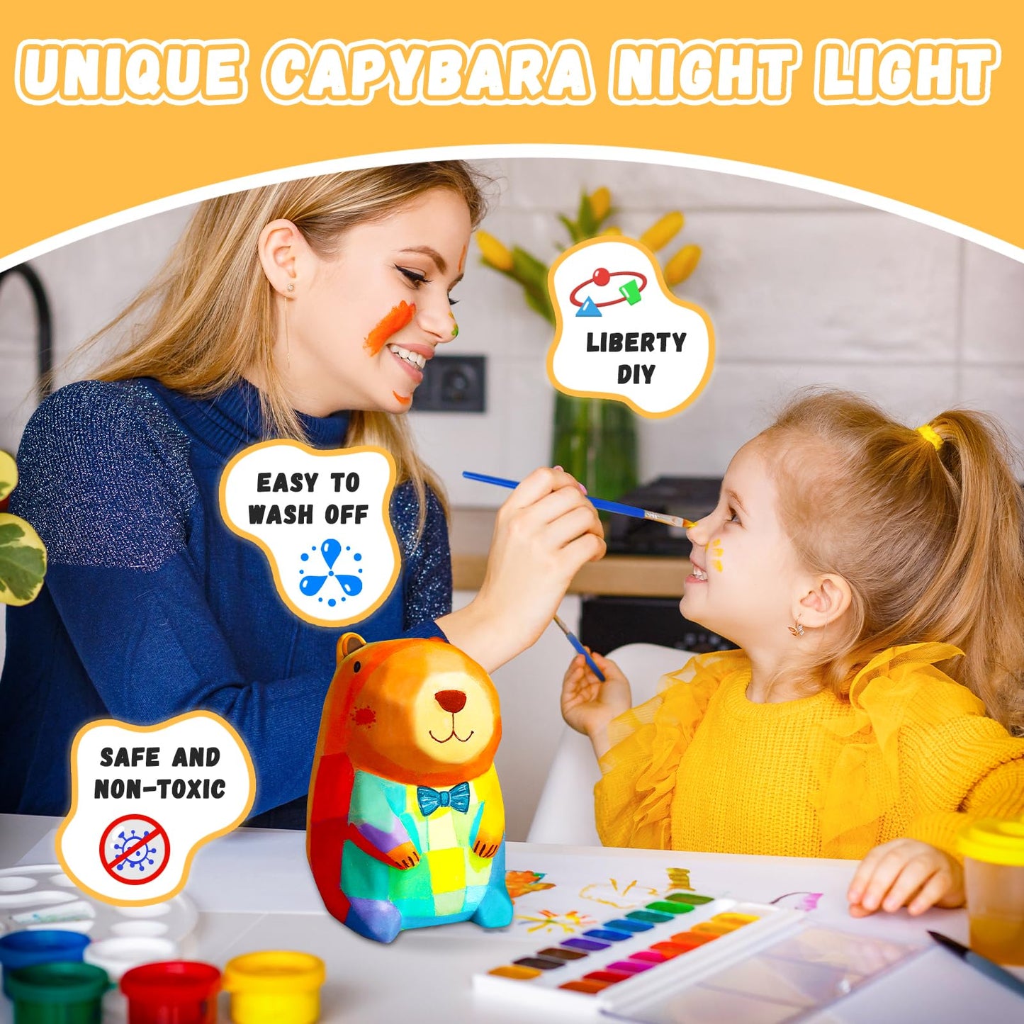 Loungelore DIY Capybara Lamp Kit, 3D Night-Light Art Supplies for Kids Ages 8-12, Plastic, Capybara B Model YQFKMDCSZB003