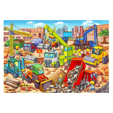 Large Piece Jigsaw Puzzles For Kids Ages 4-6 6-8 8-10 Year Old 100 Pieces Jigsaw Puzzles For Kids Construction Engineering Vehic