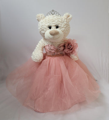 KINNEX COLLECTIONS SINCE 1997 20 Teddy Bear with Elegant Dress (Centerpiece) ~ B16631N-30M (Rose Gold)