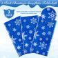 Jectivs 3 Pieces Christmas Snowflake Plastic Party Tablecloth Decorations,White Snowflake Blue Xmas Backdrop Sign Table Cover Ba