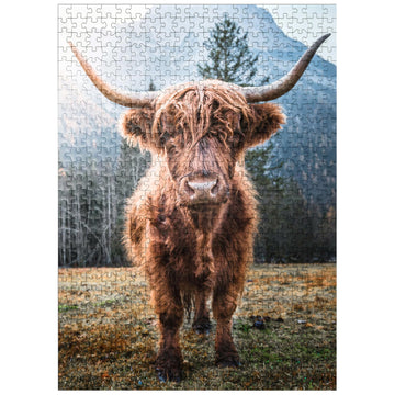 MyPuzzle Highland Cattle in The Italian Dolomites - Premium 500 Piece Jigsaw Puzzle for Adults