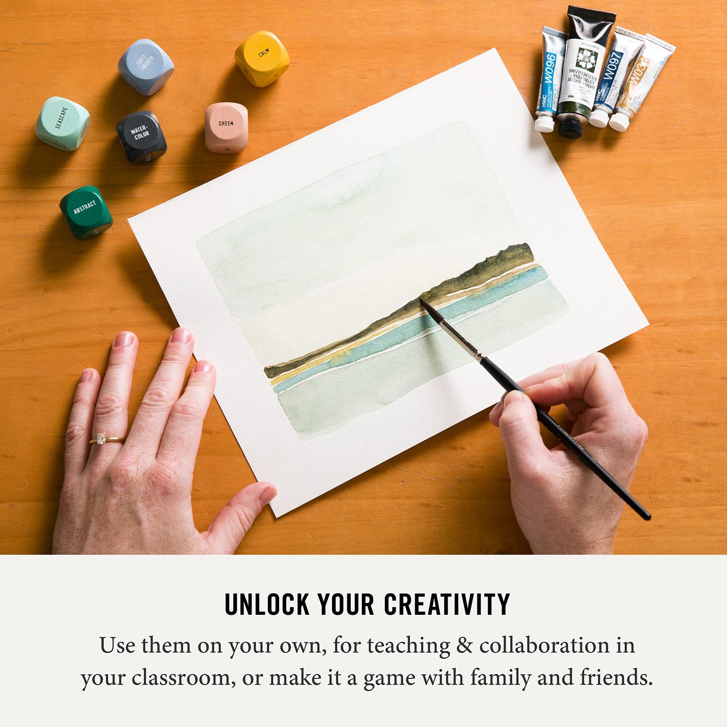 Two Tumbleweeds Art Dice - Drawing & Painting Game For Adults, Artists & Teachers - Set Of 9 Dice For Creative Inspiration In The Studio And Classroom - Gift For Artist - 1+ Players