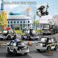 JUKUDAHU Police Truck Toy for 3 4 5 6 Years Old Boys - Carrier Vehicle Toy Set with 5 Toy Cars and 1 Helicopter, Kids Firction P