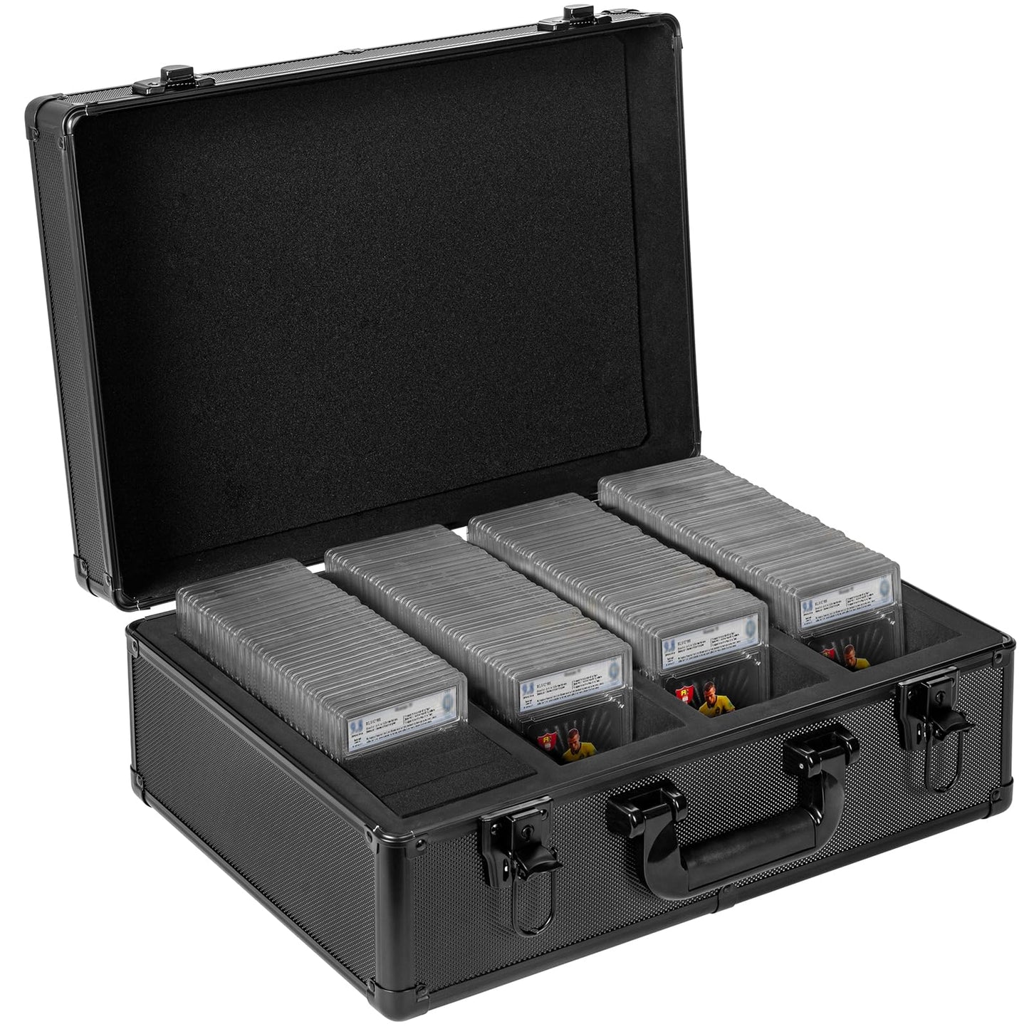 Ouutmee Graded Card Case - Aluminum Alloy Graded Card Storage Box Compatible With 150+ Card Slabs - Sports Trading Card Case Fit