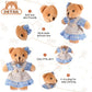 12 Pieces Mini Bear Stuffed Animals Plush Bears  Mini Couple Bear with Burlap Clothes Little Bear Toys for Birthday Wedding Decorations Christmas Party Favors Supplies (Blue  White Cute Style)