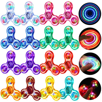 Gigilli Fidget Spinners 16 Pcs, Valentines Party Favors Led Light Up Bulk Fidget Spinners Kids 4-12, Valentine Goodie Bag Stuffe