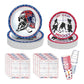 104 PCS Hockey Party Table Supplies Kit Serve 26, Includes Dinner Plates, Dessert Plates, Napkins, Cups for Ice Hockey Birthday 