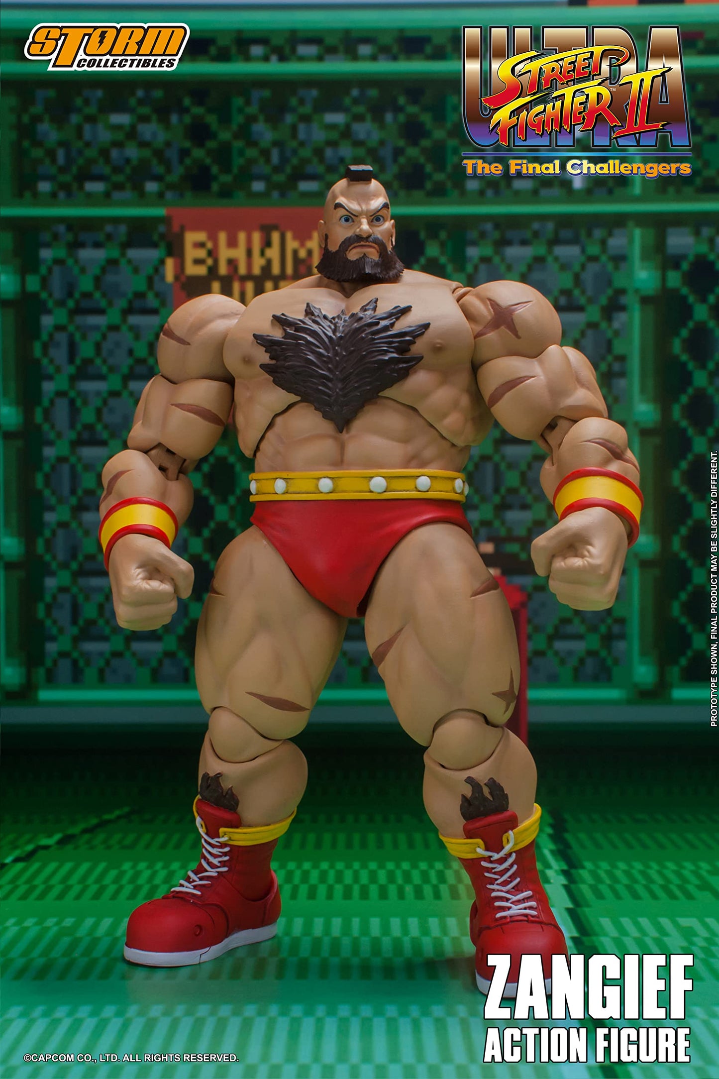 Storm Collectibles Ultimate Street Fighter II Zangief Action Figure STM87180 Red - Durable ABS Material, Collectible Gaming Figure