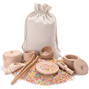 Mont Pleasant Sensory Bin Toys For Toddlers Montessori Toys, Waldorf Toys, Pretend Play Dish And Tongs- Fine Motor Learning Toys For Sensory Table Activities
