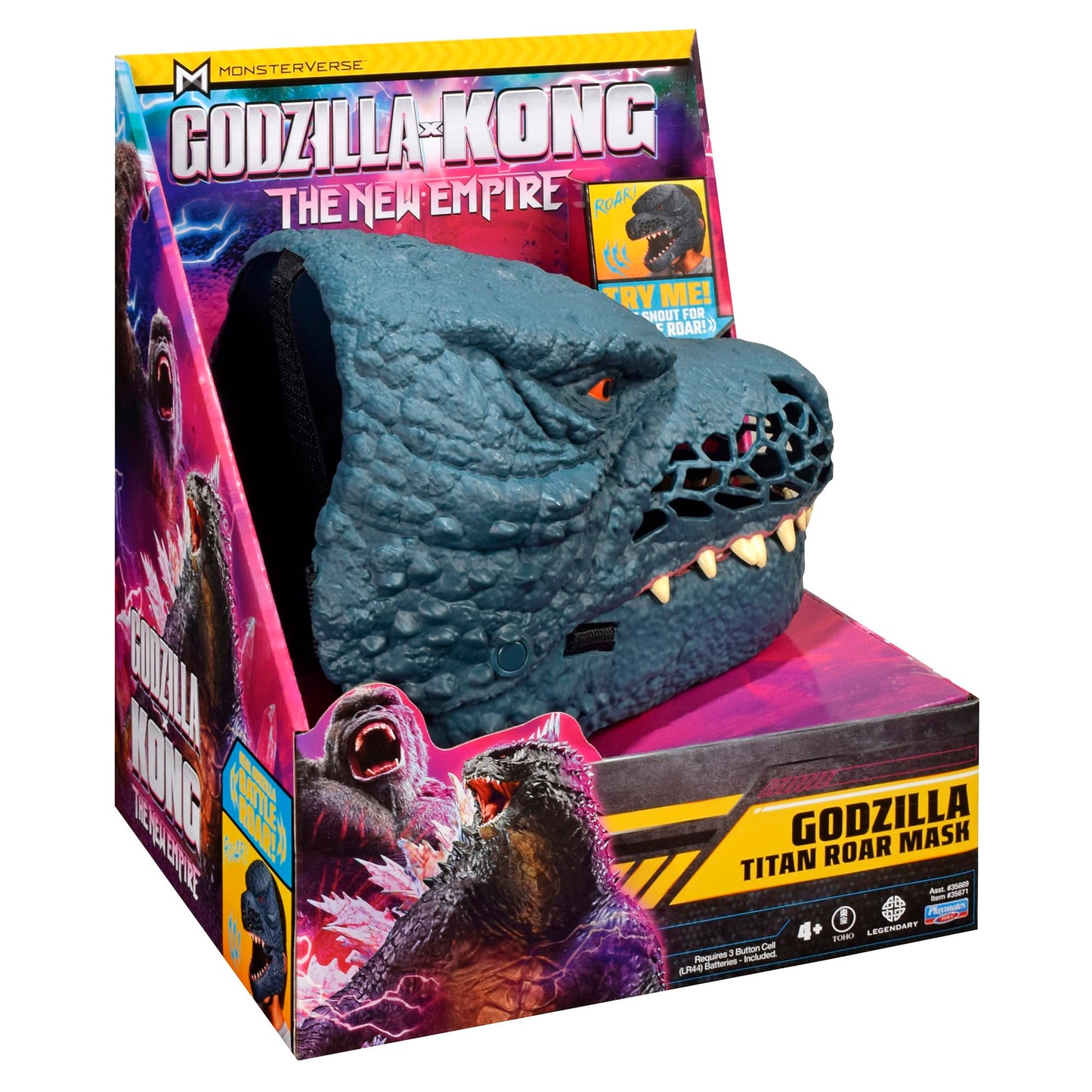 Playmates Godzilla x Kong Interaction Mask, Multi-Color, Fun Role Play Toy for Kids, Perfect for Imaginative Adventures
