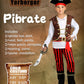 Yorborgor Kids Pirate Outfit - Boys Pirate Cosplay Party Dress Up (White, 7-8 Years)