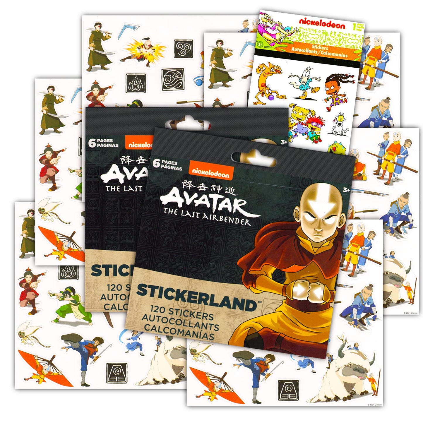 Nick Shop Avatar The Last Airbender Stickers Set - Bundle with 12 Sheets Avatar Stickers Featuring Appa, Aang, & The Gang Plus R