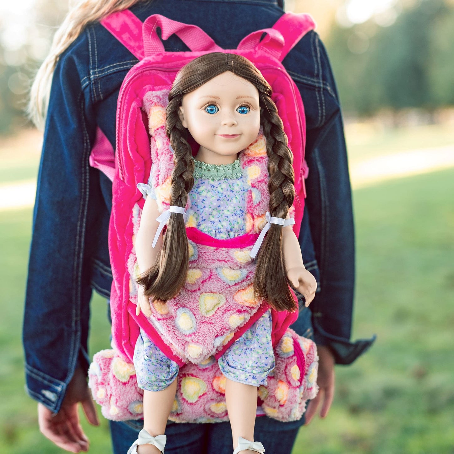 The Queen'S Treasures Doll Accessories, Pink Baby Doll Backpack Carrier And Doll Sleeping Bag, Compatible For Use With 15 And 18 Inch American Girl. Doll Not Included