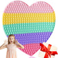 Large Heart Fidget Toys,19.3 Inch Giant Big Sensory Fidgets Jumbo Push Bubble Squeeze Toy For Autism Anxiety Stress Relief Huge Classroom Tool Gifts For Kids Toddlers Girl Boy Adults