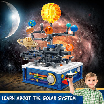 Sitodier Rotatable Solar System Building Toy, 758Pcs Space Exploration Building Blocks Set For Kids 6+ Years Old, Educational Toy Gifts For Boys Girls Ages 8 9 10 11 12 13