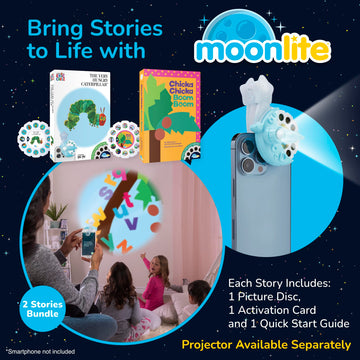 Moonlite Storytime Storybook Reels, 2 Story Set, Chicka Chicka Boom Boom, The Very Hungry Caterpillar, Digital Stories for Proje