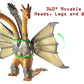 TwCare Set of 2 Mecha King Ghidorah vs 1954 65th Anniversary vs Heisei Era Classic Godzilla Toy, 2021 Movable Joints Action Movi