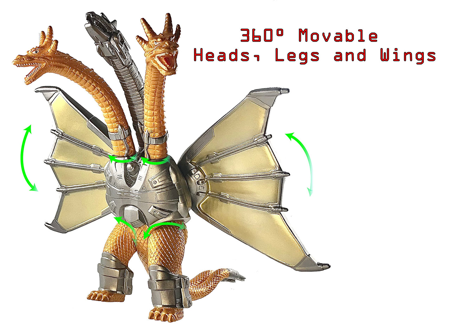 TwCare Set of 2 Mecha King Ghidorah vs 1954 65th Anniversary vs Heisei Era Classic Godzilla Toy, 2021 Movable Joints Action Movi