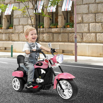 Dortala Kids Motorcycle, 6V Battery Powered Ride-On Chopper Motorcycle Trike With Horn, Headlights, Forward/Reverse Switch, 3 Wheels Electric Motorcycle For Kids, Gift For Boys Girls (Pink)