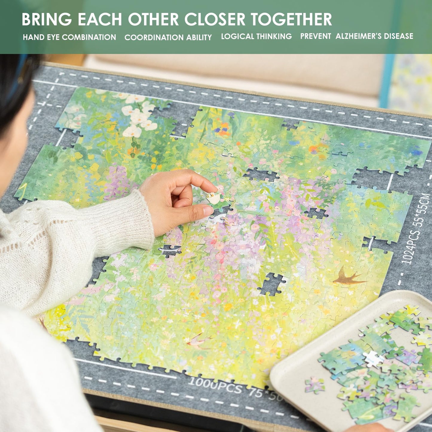 Momibook Puzzles For Adults 1000 Piece Jigsaw Puzzles Of Spring Secret Realm, Twinkle Laminate Painting Image Difficult Challeng