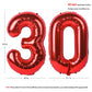 40 In Red Number Balloons Helium Foil Mylar Balloon Birthday Party Banquet Decoration Digital 30
