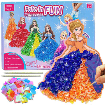 JRD&BS WINL Poke in Fun Art Kit for Kids Toys Age 3-12 Year Old 3D Creative Princesses for Girls Birthday Gifts for 3 4 5 6 7 8 