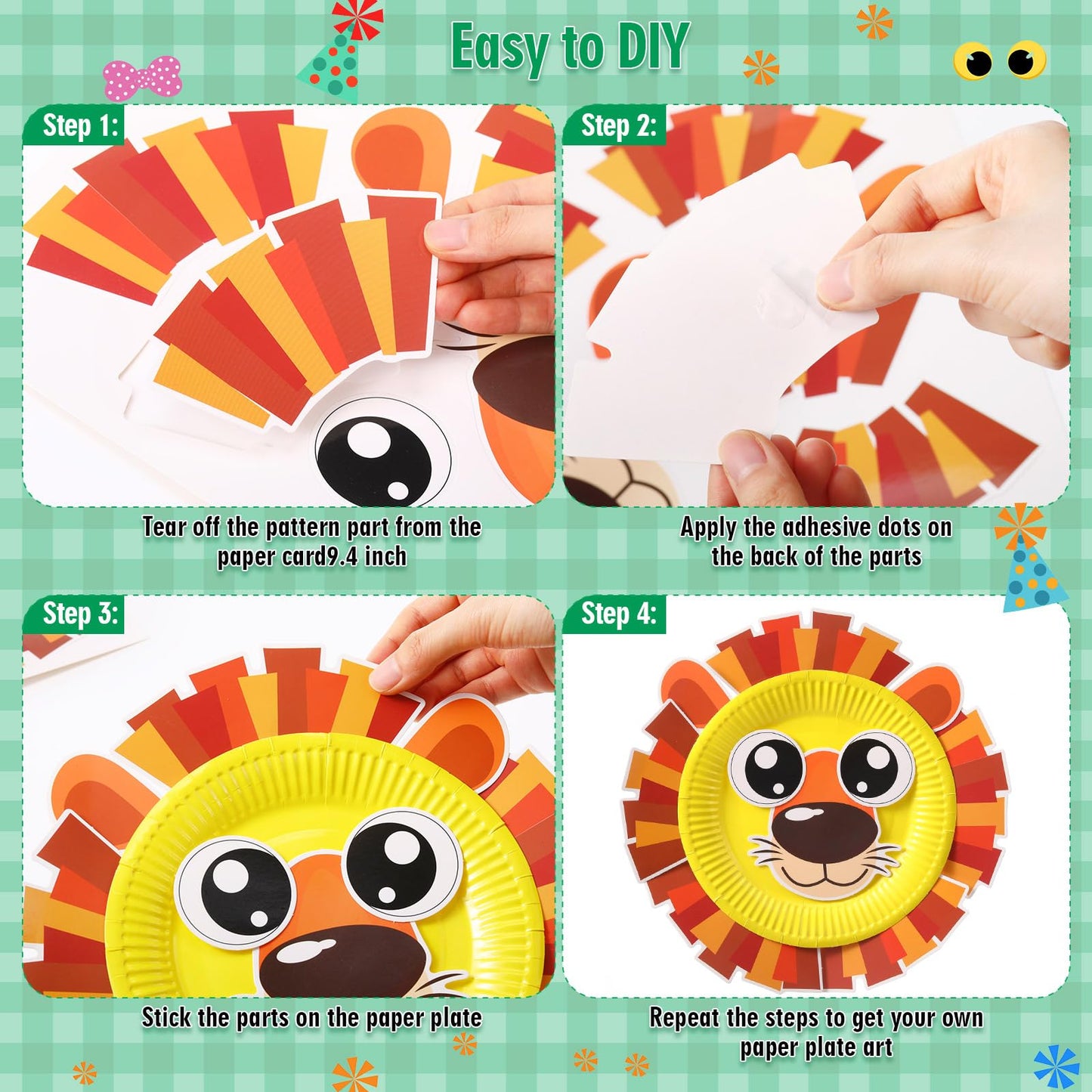 Funnymoom 24 Pcs Arts and Crafts for Kids, Thanksgiving Plate Craft Kits Turkey Arts Craft Christmas DIY Plate Kit for Fall Autu