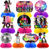 10 Pcs 70s Disco Party Decorations Back to 70s Honeycomb Centerpieces for Retro Theme Birthday Music Party Supplies Dancing Quee