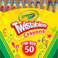 Crayola Mini Twistables Crayons For Kids (50Ct), Arts & Crafts Supplies, Toddler Crayons For Coloring Books, Easter Basket Stuffer For Kids, Gifts