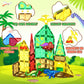 Coodoo Dinosaur Toys Magnetic Tiles Jungle Dinosaur World Starter Set - Kids Games Boys Ages 3-5 4-6 Girls STEM Magnetic Blocks