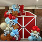 158 Pcs Red Blue Cow Balloons Arch Garland Kit Cow Party Decorations For Baby Shower Birthday Farm Western Theme Party Supplies Decorations