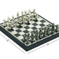 Deco 79 Aluminum Chess Game Set With Black And Silver Pieces, 12' X 12' X 1', Black