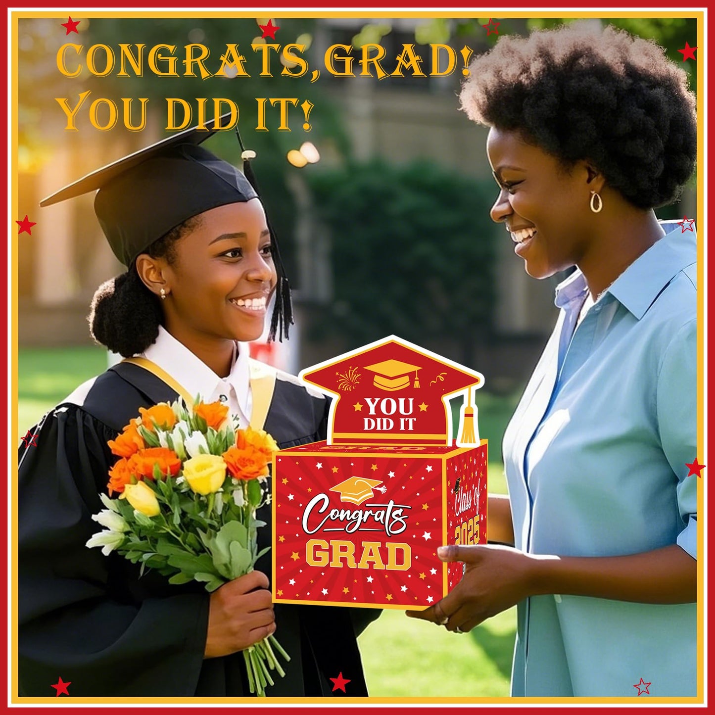 Meiidoshine Graduation Gifts, Graduation Money Box Red, Surprise Grad Money Holder with Pull Out Card, Class of 2025 Funny Cash