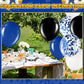 60 Pcs Balloons Kit 12 Inch Confetti Balloons With 2 Rolls Ribbon Latex Balloon Party Favor Metallic Balloons For Memorial Day, Birthdays, Fourth Of July, Halloween Decorations(Black, Blue, White)