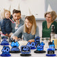 Happy 40th Birthday Honeycomb Centerpieces 9Pcs Stylish Sophisticated Blue Neon Theme Table Decor for Boys Girls Birthday Party