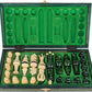 Chess And Games Shop Muba Beautiful Handcrafted Wooden Chess Set With Wooden Board And Handcrafted Chess Pieces - Gift Idea Products (12.5'' (32 Cm) Green)