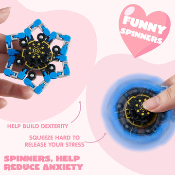 Joyin 36 Packs Valentine'S Day Gift Cards With Fidgets Spinners, Deformable Diy Spinners Fingertip, Stress Relief Fidget Toys Fo