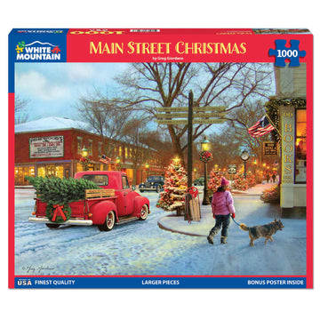 White Mountain Christmas Puzzles 1000 Pieces Winter Theme Jigsaw Puzzle For Adults And Family - Main Street